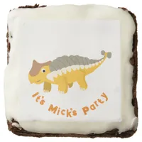 Minimalist Ankylosaurus with Personal Message Brownie