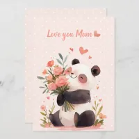 Cute Little Watercolor Panda Love Mothers Day Card