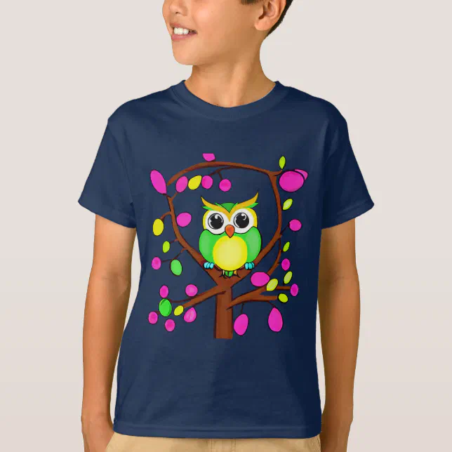 Happy owl in a multicolored tree T-Shirt