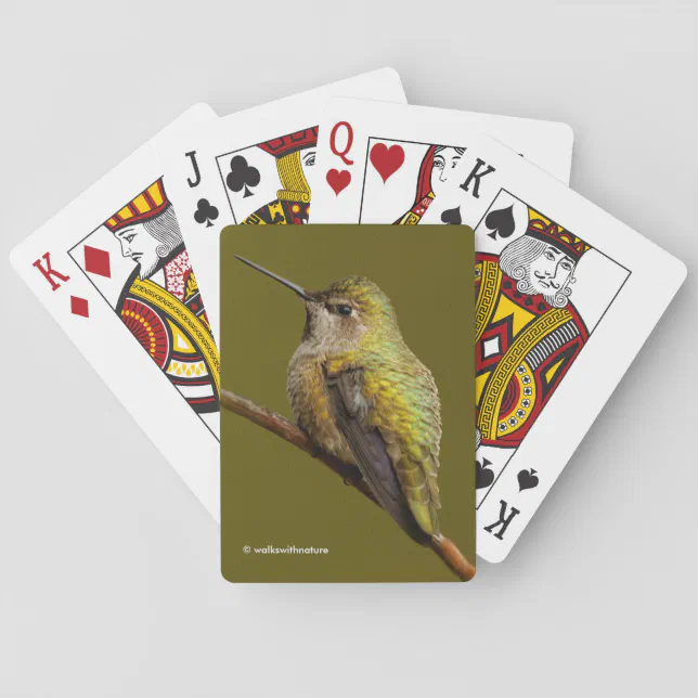 Anna's Hummingbird on the Scarlet Trumpetvine Poker Cards