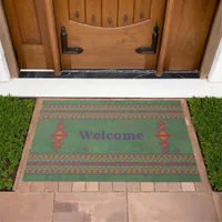 Southwest Sagebrush Green Geometric Design Doormat