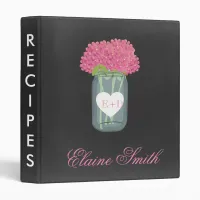 Pink Chalkboard Mason Jar Bridal Recipe Folder