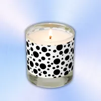 Black Polka Dots on White | Scented Candle