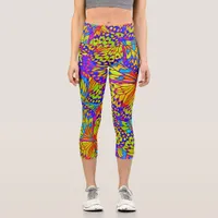 Bright colors - Butterfly pattern abstract Capri Leggings