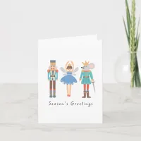 Pastel Nutcracker Fairy and Mouse King Christmas Holiday Card