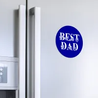 Best Dad with Flags White Text Magnet