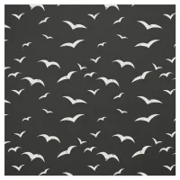 Black and White Flying Birds Distressed Look Fabric