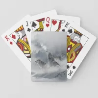 Three Beautiful Wolves in the Winter Snow Poker Cards