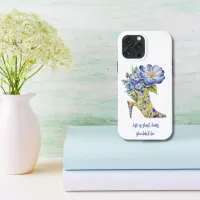 Modern Elegant Floral Chinoiserie High-Heel  Case-Mate iPhone Case