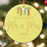 Sunny Beginnings - Mr. & Mrs. First Christmas  Ceramic Ornament