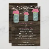 Barnwood, Rustic mason jar wedding invitations