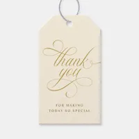 Elegant Gold Calligraphy Wedding Favor Tags