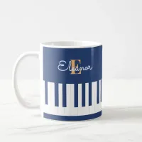 Monogram Musical Keyboard Music Blue Piano Keys Coffee Mug