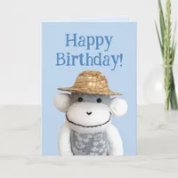 Aloha Sock Monkey Birthday Card