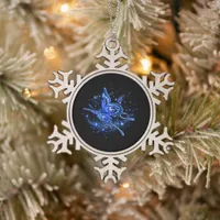 Lunar Moth  Snowflake Pewter Christmas Ornament