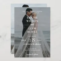 Simple Full Photo Overlay Wedding Invitation