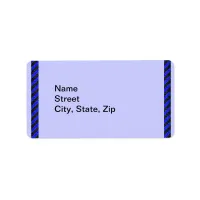 Thin Black and Blue Diagonal Stripes Label