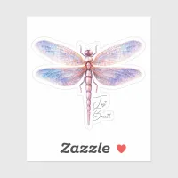 Just Breath Fairycore Pink Dragonfly  Sticker