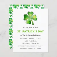 Budget Simple Shamrock St Patricks Day Invitation