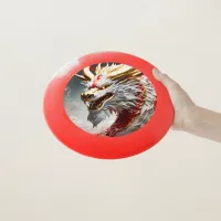 Fire breathing dragon red white and gold scales Wham-O frisbee