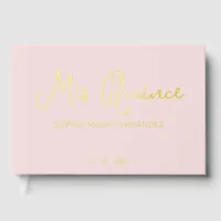 Elegant Modern Blush Photo Quincea&#241;era Foil Guest Book