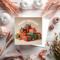 Happy Birthday Gifts Presents Greeting Card