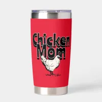 Black and White Vintage Chicken Mom Personalized Insulated Tumbler