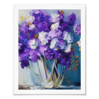 Pretty Vintage Purple Flowers Photo Print