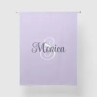 Curly Calligraphy Monogram Pale Lavender Sheer Curtains