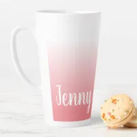 Personalized Coral and White Ombre Latte Mug