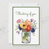 Customized Thinking of You Watercolor Flowers 