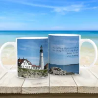 Maine Lighthouse Portland Head With Verse Coffee Mug