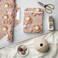 Pink Gold Christmas Pattern#31 ID1009 Wrapping Paper