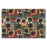 Elegant Black Woman African Pattern in Bold Hues Tissue Paper