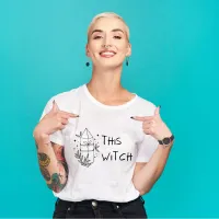 Witchy Women's Tshirt with Crystal Illustration