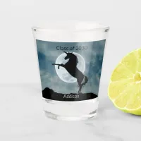 Unicorn Silhouette Moon Class of 2030 Graduation Shot Glass