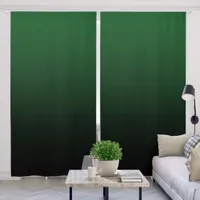 Forest Green to Black Gradient Blackout Curtains