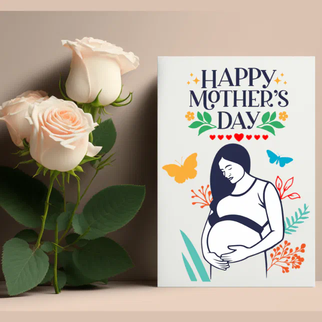 Expectant Mother Mother's Day Folded Greeting Card