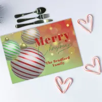 Christmas Baubles Twinkling Lights Paper Placemat