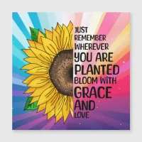 Inspirational Quote and Hand Drawn Sunflower