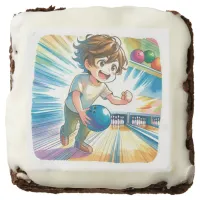 Bowling Party Boy's Anime Birthday Treats Brownie
