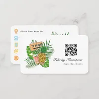 Tropical Beach Event Coordinator QR Code Business Card