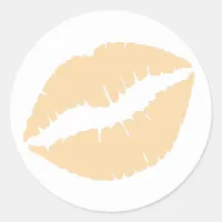 Wool Lipstick Print Classic Round Sticker