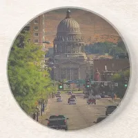 State Capital  in Boise, Idaho Sandstone Coaster