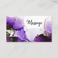 *~* Massage Reiki Hair Nails Lashes Purple Gold Business Card