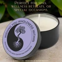 Yin Yang Tree of Life Symbol Customizable Soy Wax Mini Candle Favors