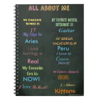 All About Me Custom Info Notebook