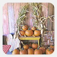 Pumpkins and  Quilt Halloween Stickers