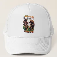 Funny Hunting Bears Battle for Rifle Trucker Hat