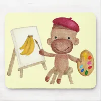 A Little Artist Socky the Sock Monkey Mousepad